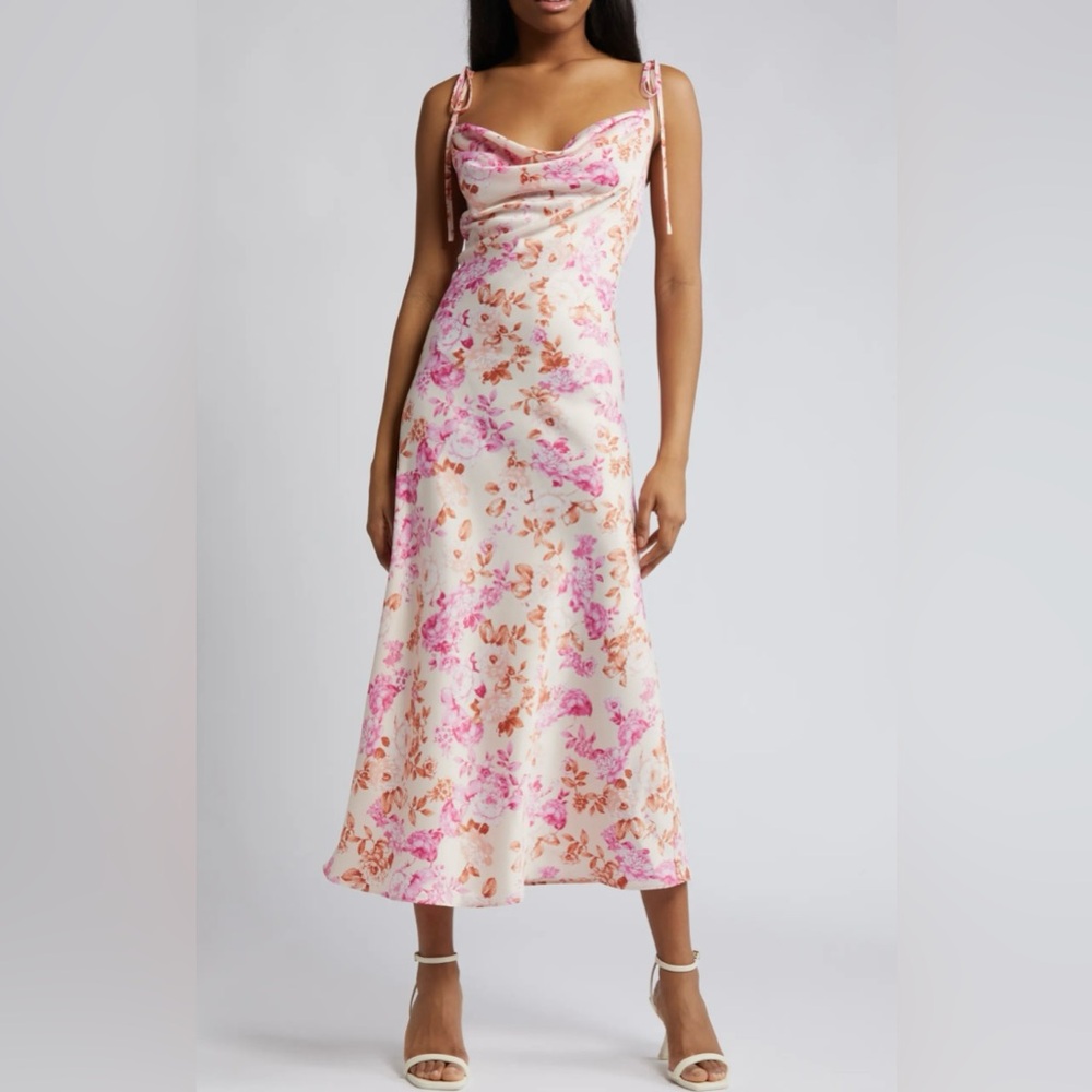 Nordstrom Beverly Cowl Neck Midi Dress